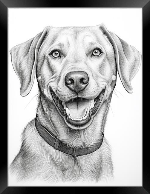 Broholmer Pencil Drawing Framed Print by K9 Art