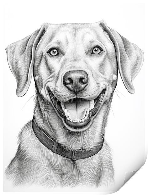 Broholmer Pencil Drawing Print by K9 Art