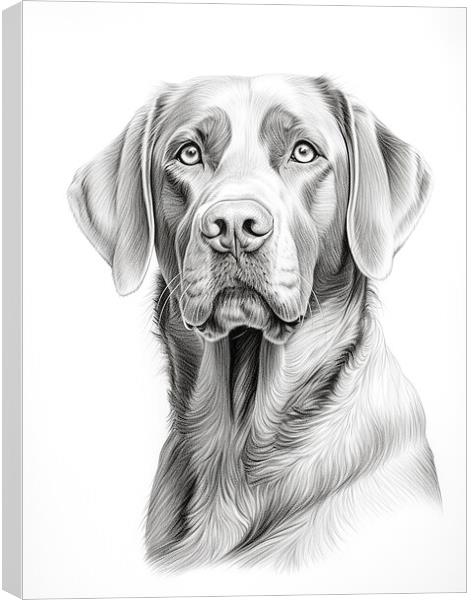 Broholmer Pencil Drawing Canvas Print by K9 Art