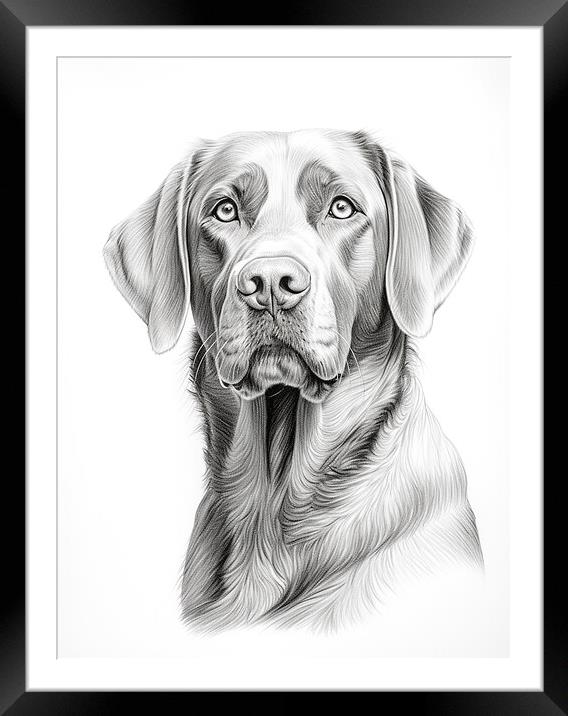 Broholmer Pencil Drawing Framed Mounted Print by K9 Art