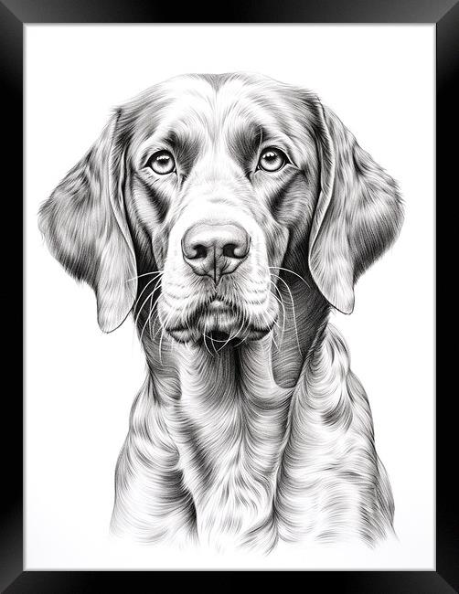 Broholmer Pencil Drawing Framed Print by K9 Art