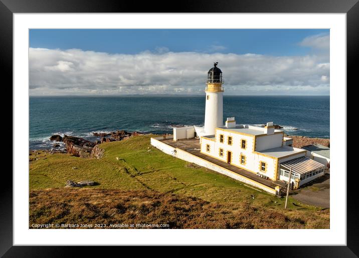 Melvaig, Rua Reidh Lighthouse Wester Ross Scotland Framed Mounted Print by Barbara Jones