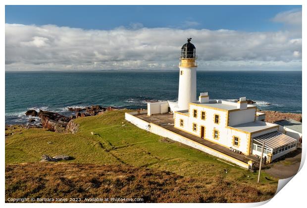 Melvaig, Rua Reidh Lighthouse Wester Ross Scotland Print by Barbara Jones