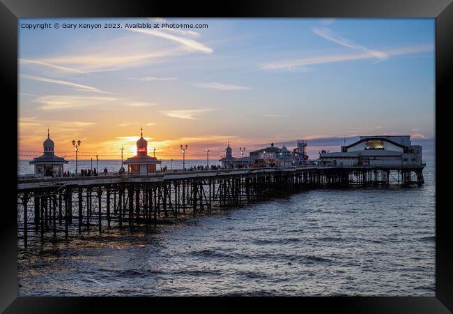 Sunset North Pier Framed Print by Gary Kenyon