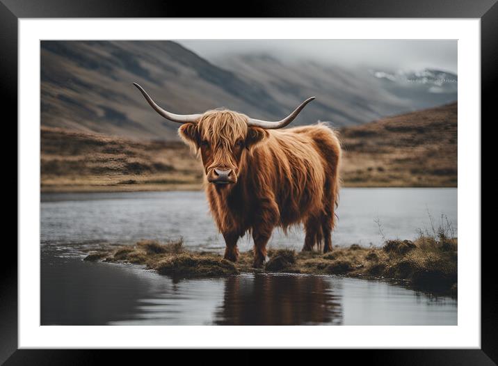 Highland Cow Framed Mounted Print by Picture Wizard