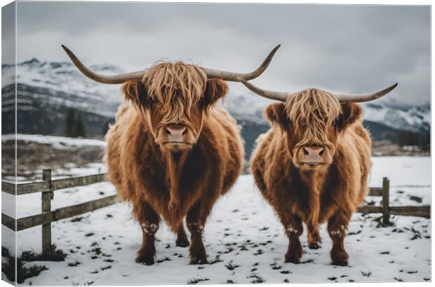 Highland Cow Canvas Print by Picture Wizard