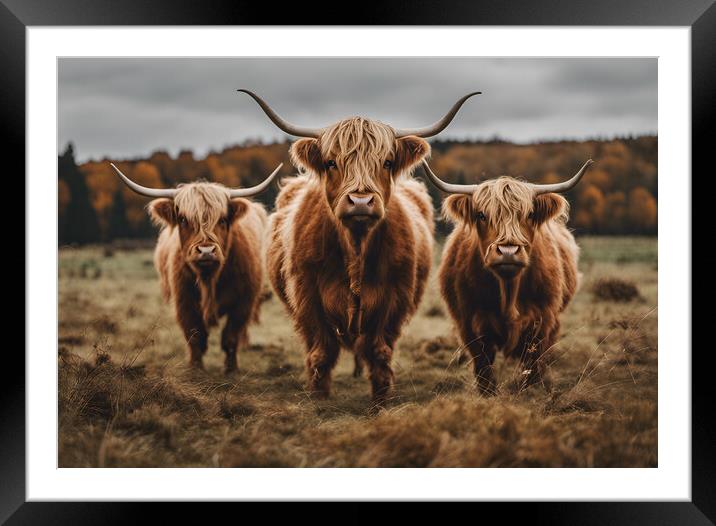 Highland Cow Framed Mounted Print by Picture Wizard