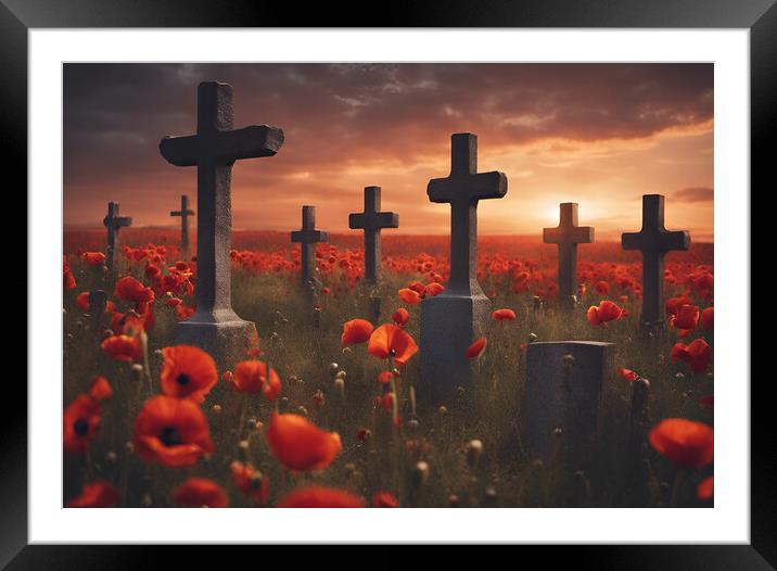 Remembrance Poppies Framed Mounted Print by Picture Wizard