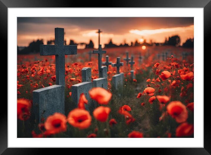 Remembrance Poppies Framed Mounted Print by Picture Wizard