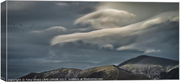 ANVIL CLOUD OVER SKIDDAW -THE ENGLISH LAKE DISTRICT Canvas Print by Tony Sharp LRPS CPAGB