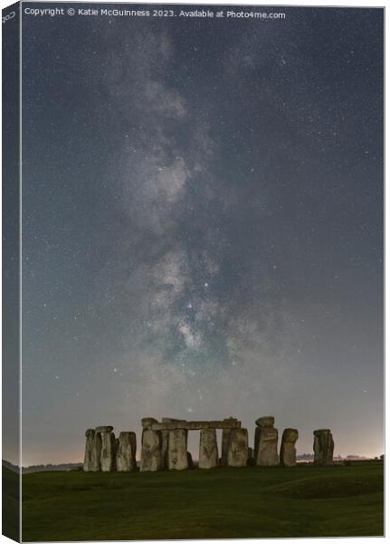 Stonehenge Milky Way Canvas Print by Katie McGuinness