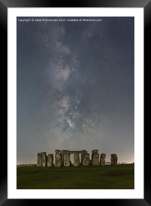Stonehenge Milky Way Framed Mounted Print by Katie McGuinness