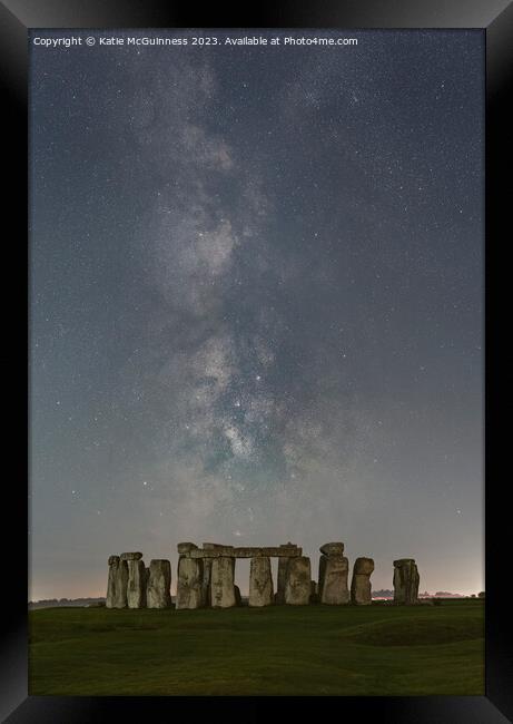 Stonehenge Milky Way Framed Print by Katie McGuinness
