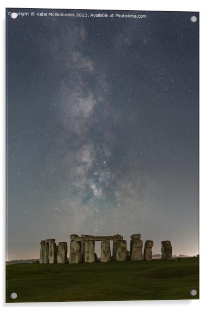 Stonehenge Milky Way Acrylic by Katie McGuinness