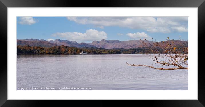 Boat on Lake Windermere Framed Mounted Print by Richie Miles