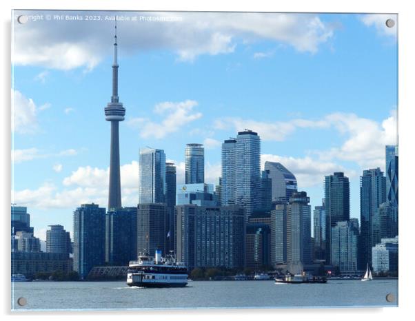 CN Tower and Toronto City  Acrylic by Phil Banks