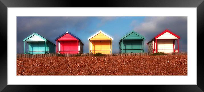 Hazy Huts Framed Mounted Print by Louise Godwin