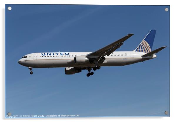   United Airlines Boeing 767 Acrylic by David Pyatt