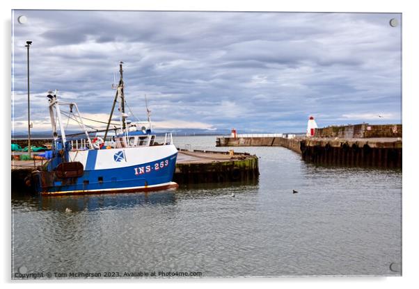 Burghead Harbour Acrylic by Tom McPherson