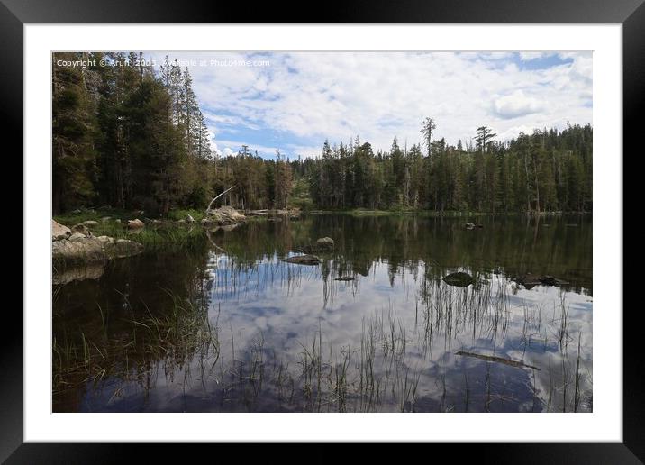 Big Bear Lake at Eureka Plumas Forest, California Framed Mounted Print by Arun 