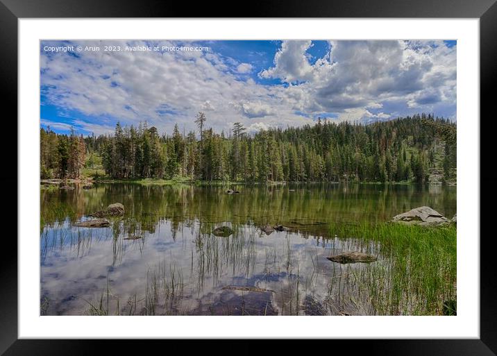 Big Bear Lake at Eureka Plumas Forest, California Framed Mounted Print by Arun 