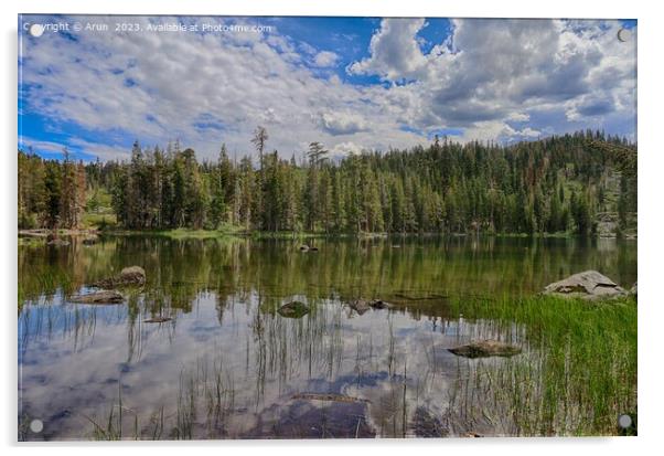 Big Bear Lake at Eureka Plumas Forest, California Acrylic by Arun 