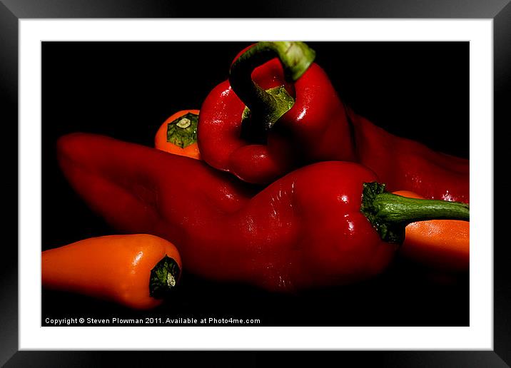 Mixed peppers Framed Mounted Print by Steven Plowman