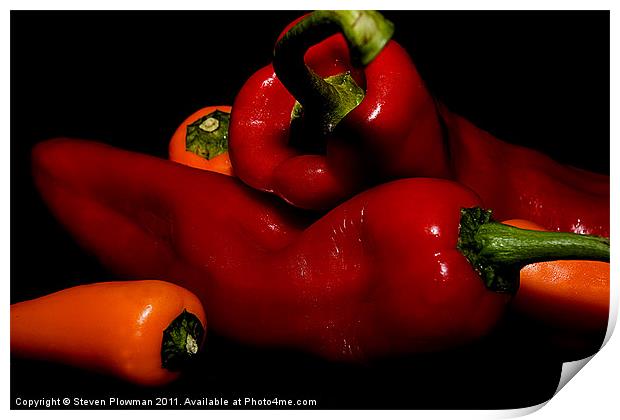 Mixed peppers Print by Steven Plowman