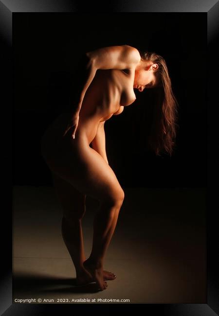 Bodyscapes photo shoot of a nude white model Framed Print by Arun 