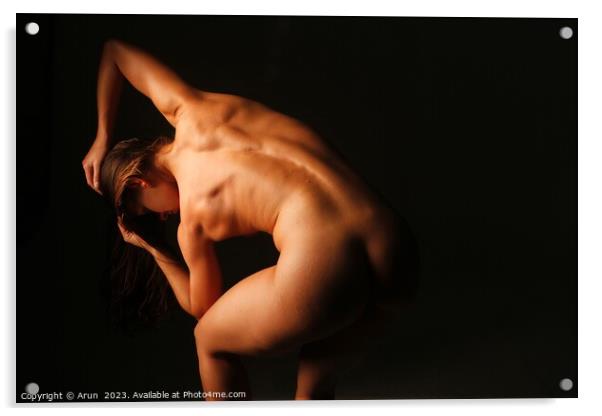 Bodyscapes photo shoot of a nude white model Acrylic by Arun 