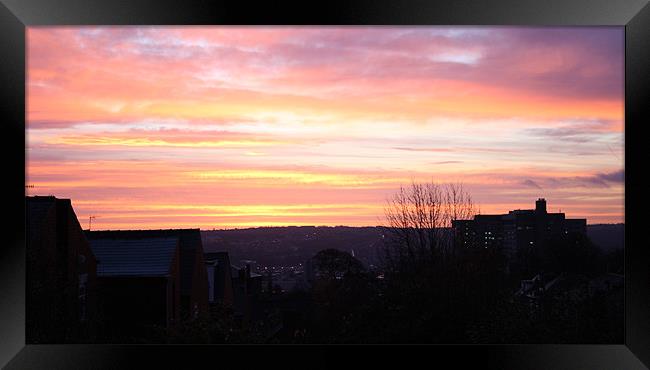 Sunrise Over Sheffield Framed Print by Ashley Ridpath