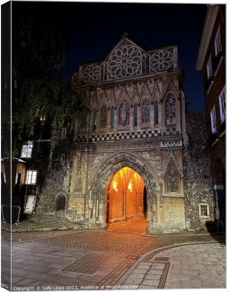Ethelbert Gate at Norwich Cathedral Canvas Print by Sally Lloyd