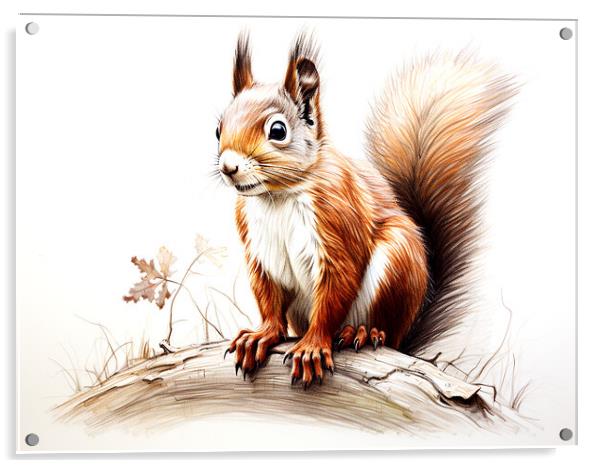 The Red Squirrel Acrylic by Steve Smith