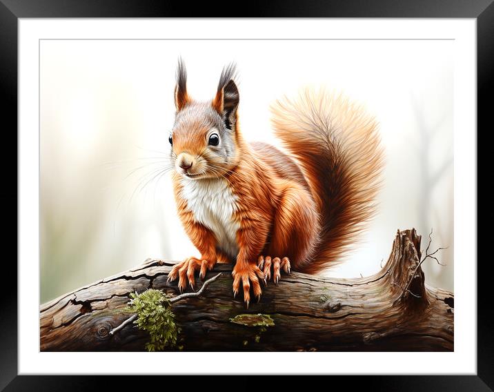 The Red Squirrel Framed Mounted Print by Steve Smith