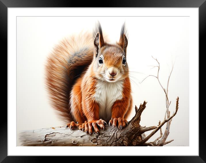 The Red Squirrel Framed Mounted Print by Steve Smith