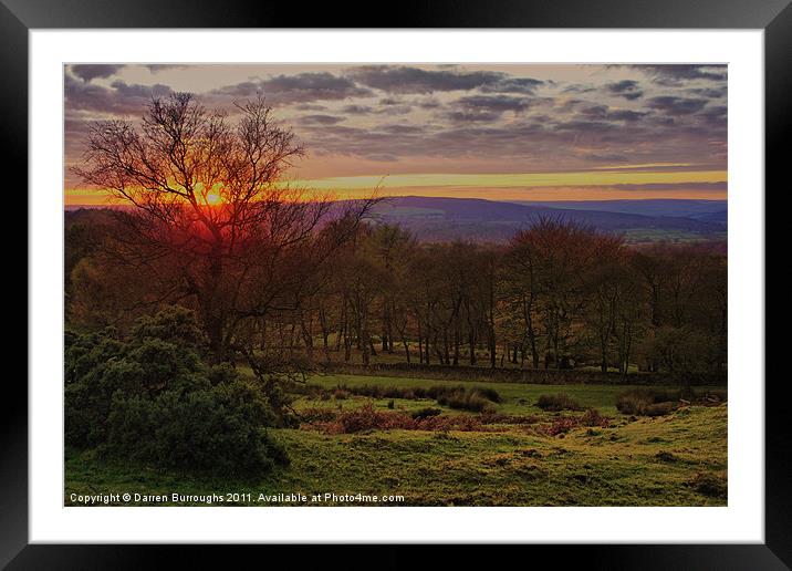 Derbyshire Sunset Framed Mounted Print by Darren Burroughs