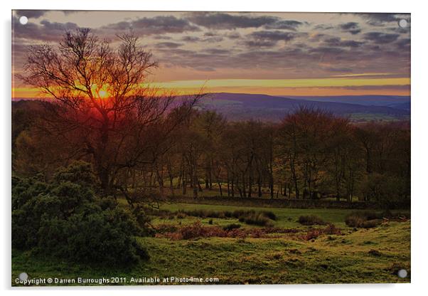 Derbyshire Sunset Acrylic by Darren Burroughs