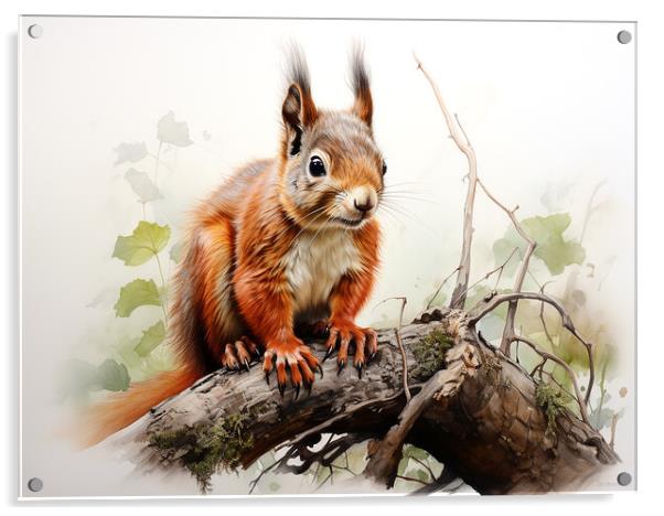 The Red Squirrel Acrylic by Steve Smith