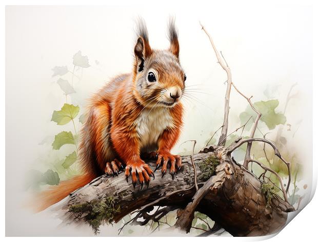 The Red Squirrel Print by Steve Smith