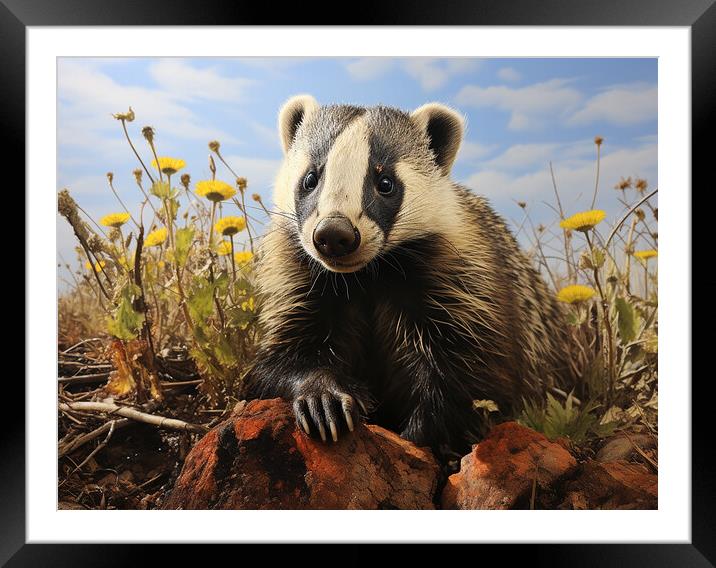 The Badger Framed Mounted Print by Steve Smith