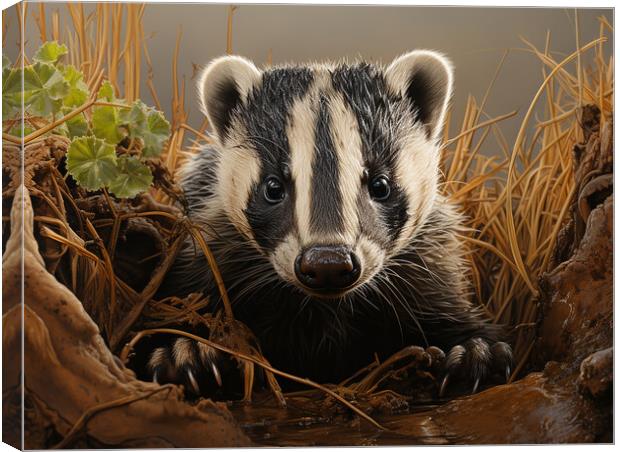 The Badger Canvas Print by Steve Smith