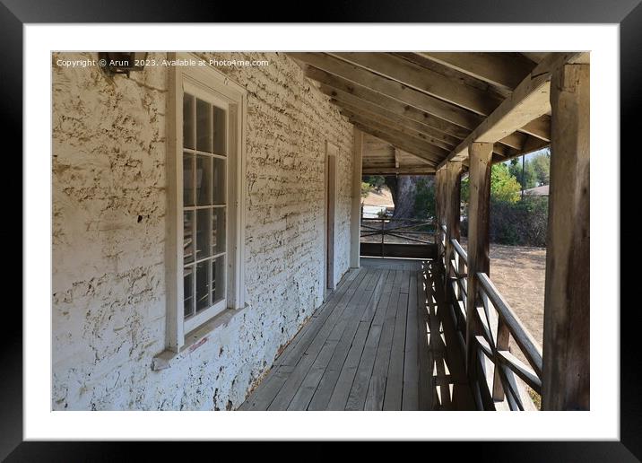 Historic Adobe Sanchez house in Pacifica California Framed Mounted Print by Arun 