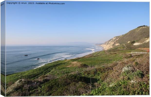 Coastal view along highway 1 in Pacifica california Canvas Print by Arun 