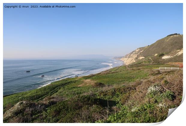 Coastal view along highway 1 in Pacifica california Print by Arun 