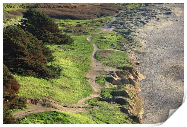 Coastal view along highway 1 in Pacifica california Print by Arun 