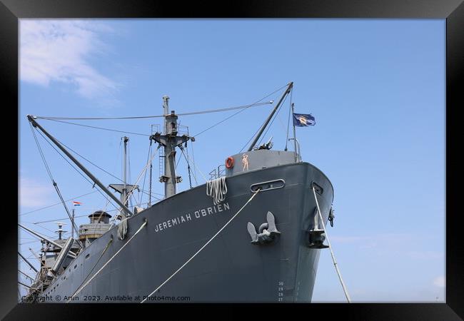  USS Jeremy O Brian in California Framed Print by Arun 