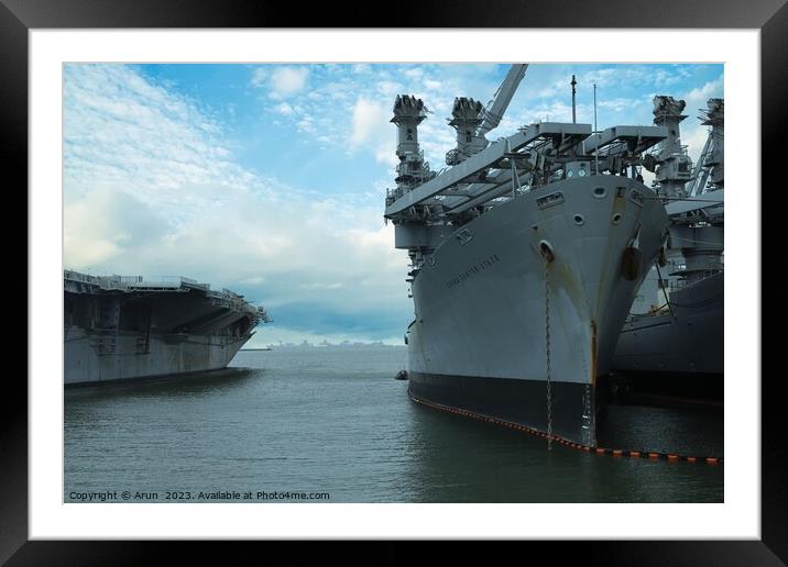 USS Hornet Air and Space museum Framed Mounted Print by Arun 
