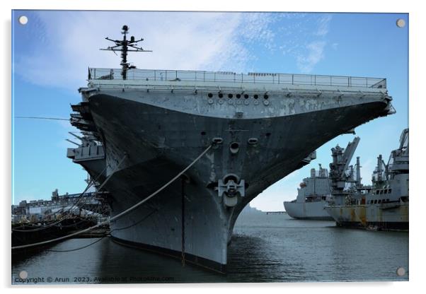 USS Hornet Air and Space museum Acrylic by Arun 