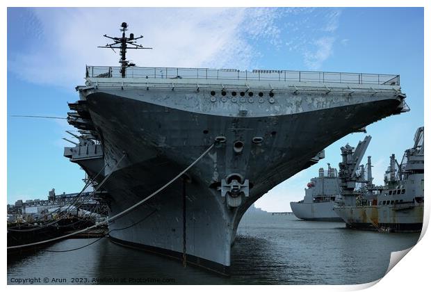 USS Hornet Air and Space museum Print by Arun 