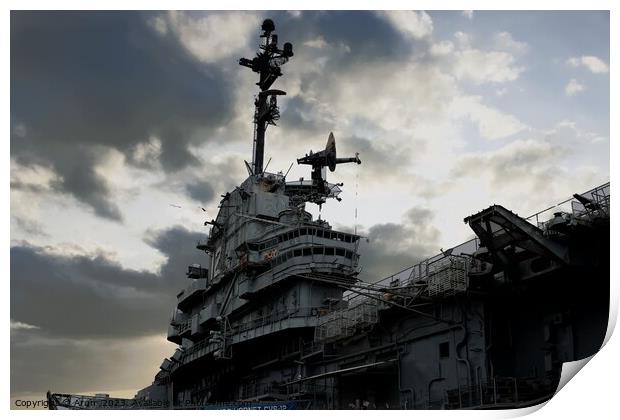 USS Hornet Air and Space museum Print by Arun 